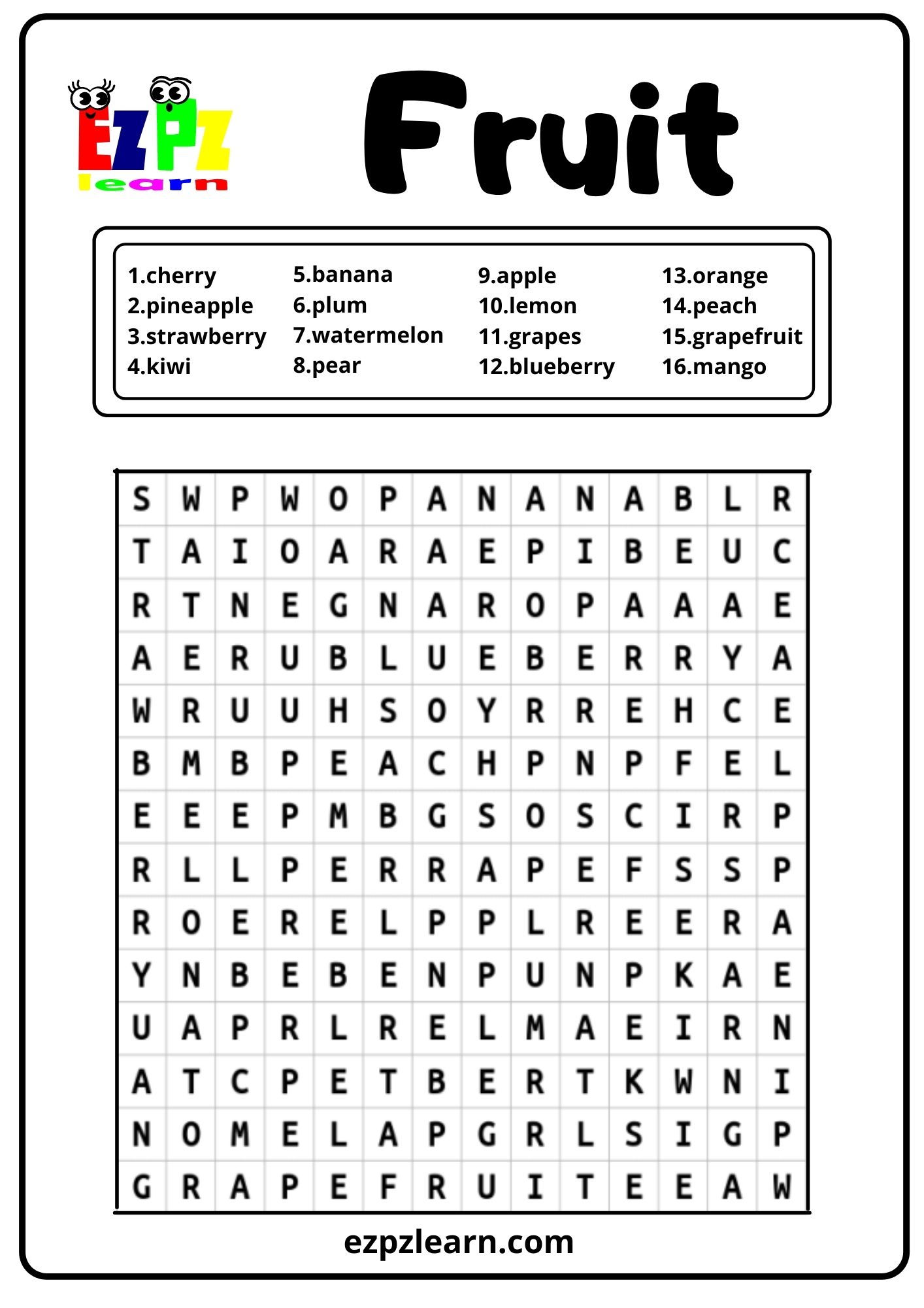 fruit-word-search-ezpzlearn